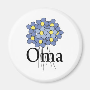 Pretty Blue Flower Oma T-shirt Magnet