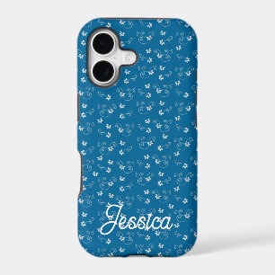 Pretty Blue Flower Pattern Personalised