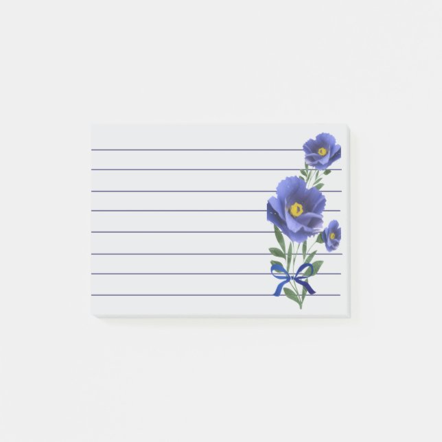 Pretty Blue Flower  Post-it Notes (Front)