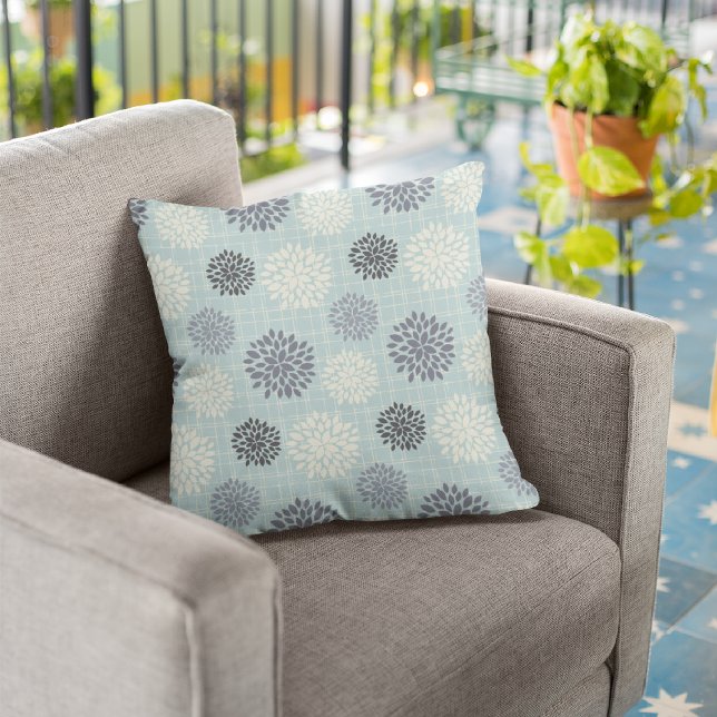 Pretty Blue Flowers | Decorative Throw Pillow (Creator Uploaded)