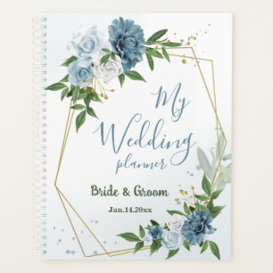 pretty blue flowers greenery wedding planner