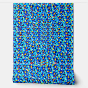 Pretty Blue Flowers Pattern Wallpaper