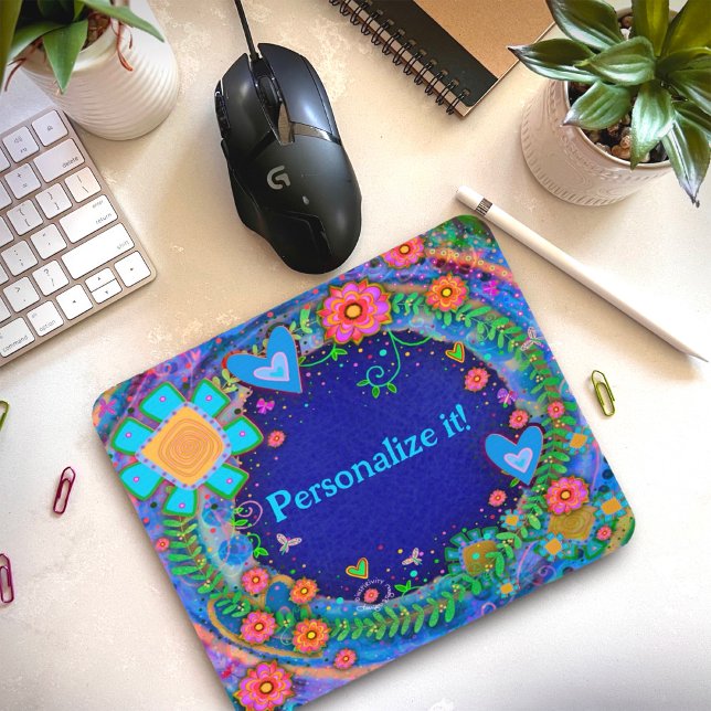 Pretty Blue Flowers Personalised Inspirivity Mouse Pad (Creator Uploaded)