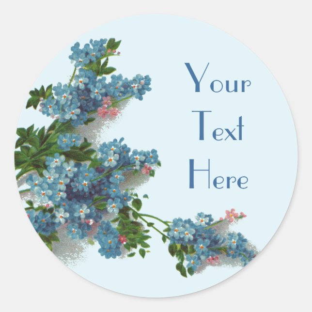Pretty Blue Forget Me Nots Stickers (Front)