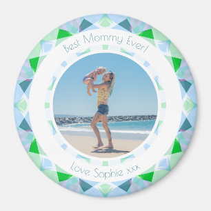 Pretty Blue Green Mother’s Day Keepsake Photo Gift Magnet