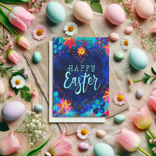 Pretty Blue Heart Inspirivity Happy Easter Card