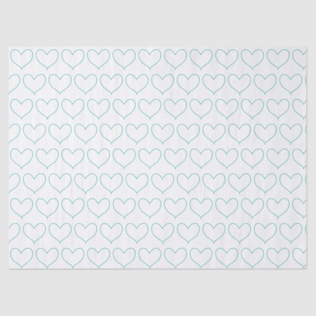 Pretty Blue Hearts Tissue Paper (Front)