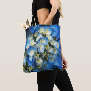 Pretty Blue Hydrangea Floral Tote Bag
