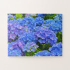 Pretty Blue Hydrangea Flower Garden Art Puzzle