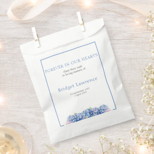Pretty Blue Hydrangea Funeral Seed Packet Favour Bags