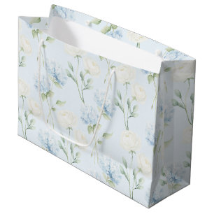 Pretty Blue Hyndrangea Flowers Wedding Large Gift Bag