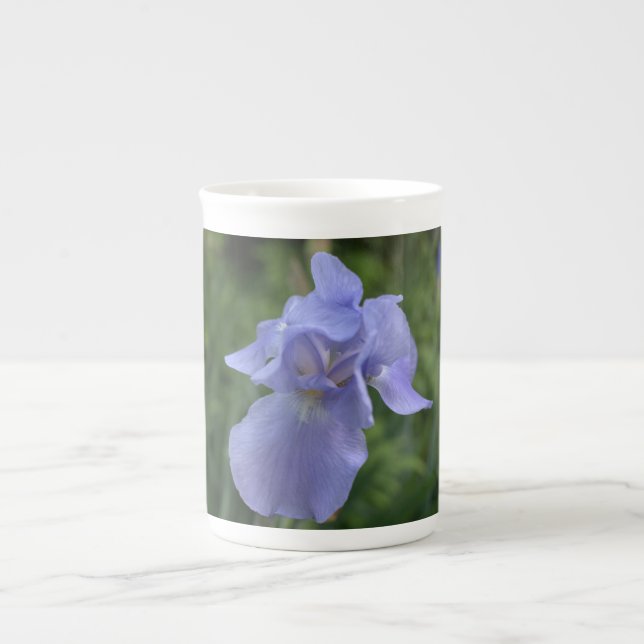 Pretty Blue Iris Bone China Mug (Front)