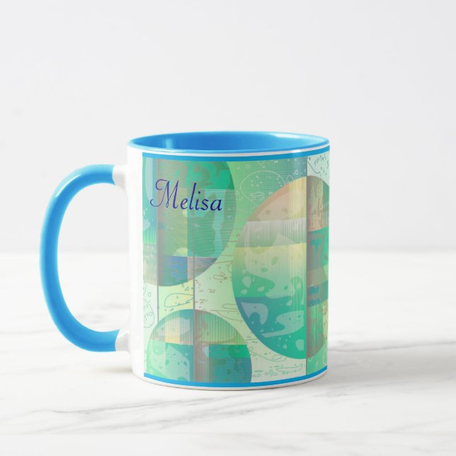 Pretty Blue Is My Favourite Colour Gift Name Coffe Mug (Left)