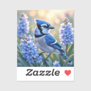 Pretty Blue Jay and Lilacs