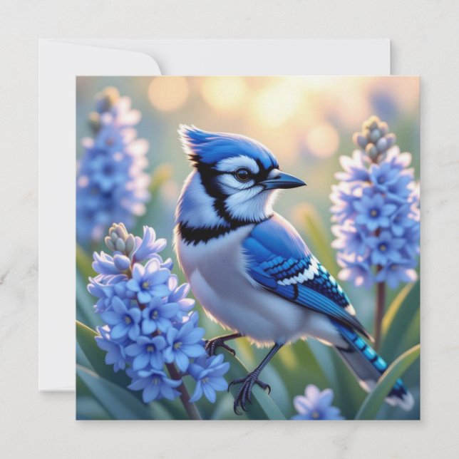 Pretty Blue Jay and Lilacs Blank (Front)