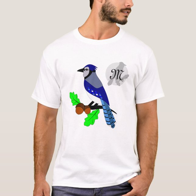 Pretty Blue Jay Bird T-Shirt (Front)