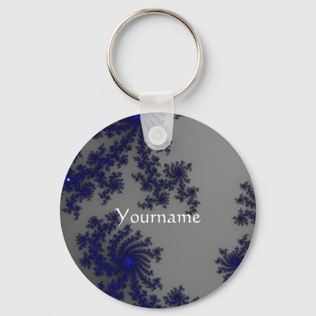 Pretty blue Keychain with yourname (Front)