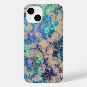 Pretty Blue Lace Roses Case-Mate iPhone 14 Case