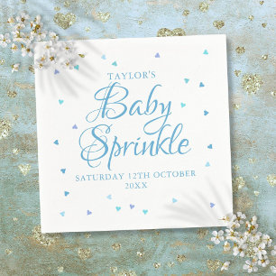 Pretty Blue Love Hearts Baby Boy Sprinkle Shower Napkin