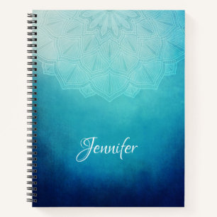 Pretty Blue Mandala Abstract Notebook