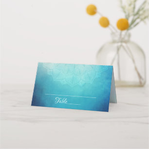Pretty Blue Mandala Abstract Place Card