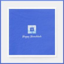 Pretty Blue Menorah Hanukkah