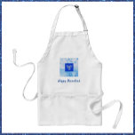 Pretty Blue Menorah Happy Hanukkah Standard Apron<br><div class="desc">Lovely menorah graphic with "HAPPY HANUKKAH" in script lettering. Pretty in any kitchen!</div>