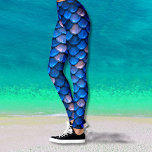 Pretty  Blue Mermaid Fish Scales Leggings<br><div class="desc">These colourful fish scales are the perfect design for the mermaid lover in your life.</div>