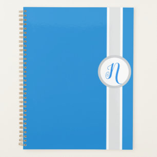 Pretty Blue Monogram Planner