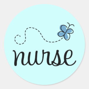 Pretty Blue Nurse Sticker