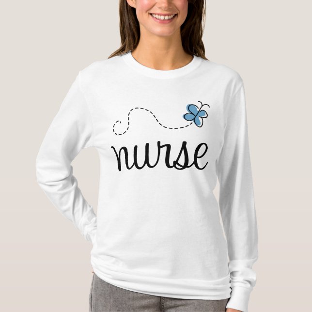 Pretty Blue Nurse T-shirt (Front)