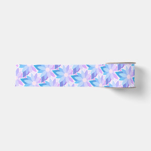 Pretty Blue Purple Flower Grosgrain Ribbon