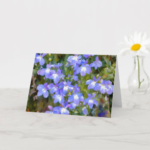 Pretty Blue Purple Flowers Art Note Card