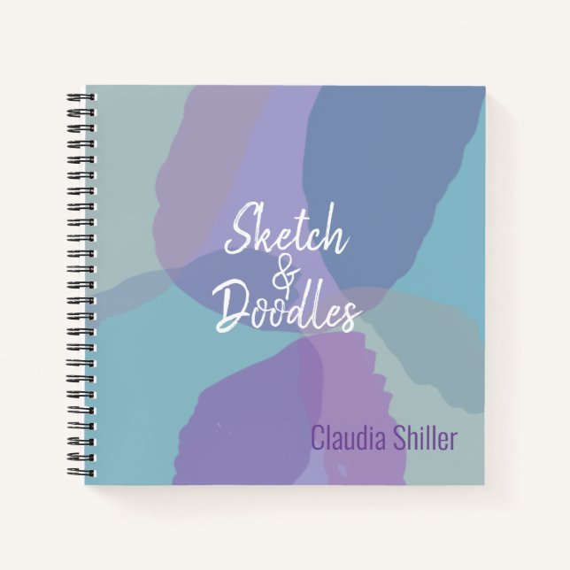 Pretty Blue Purple Sketch Book (Front)