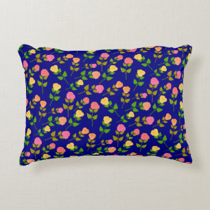 Pretty Blue Rose Pattern Decorative Cushion