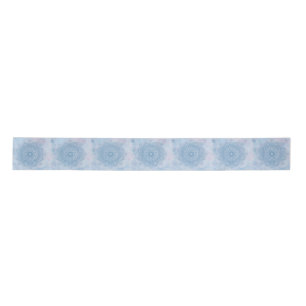 Pretty Blue Sacred Lotus Flower Blossom Mandala  Satin Ribbon