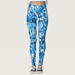 Pretty Blue Skulls Leggings