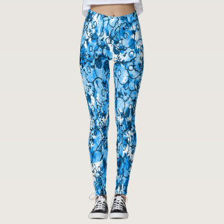 Pretty Blue Skulls Leggings