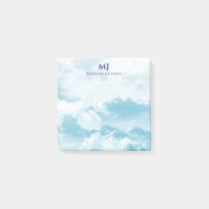 Pretty Blue Sky with Clouds Personalized Post-it Notes