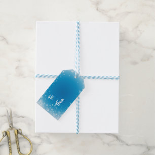 Pretty Blue Stars Holiday Christmas Gift Tags