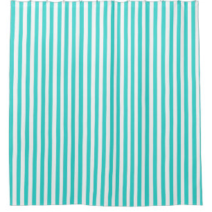Pretty Blue Stripe Shower Curtain