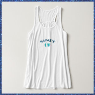 Pretty Blue Sun and Moon Namaste Singlet