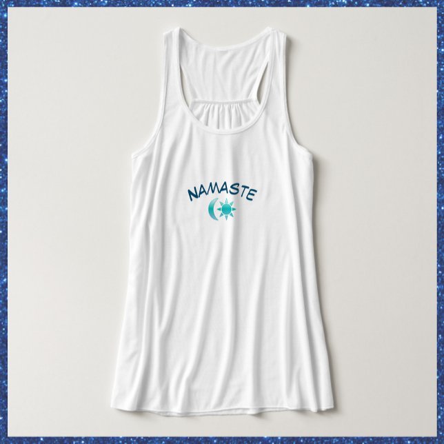 Pretty Blue Sun and Moon Namaste  Singlet (Creator Uploaded)