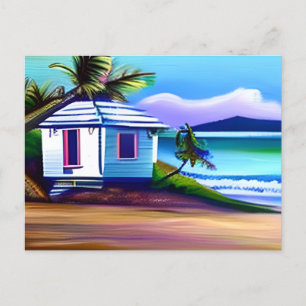 Pretty Blue Water Ocean Art Postcard