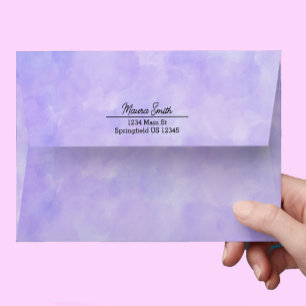Pretty blue watercolor custom return address envelope