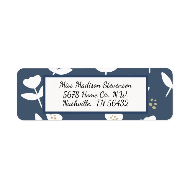 Pretty Blue White Floral Farmhouse Country Pattern (Front)