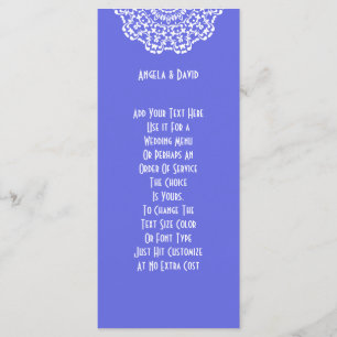 Pretty Blue White Lacy Pattern Peronalized Programme