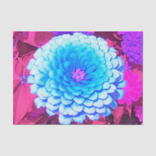 Pretty Blue Zinnia in the Purple Summer Garden Tissue Paper
