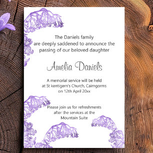 Pretty Bluebell Funeral Announcement Card