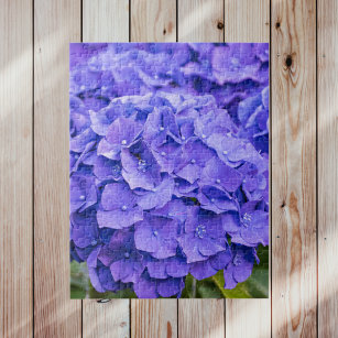 Pretty Bluish Purple Summer Hydrangeas Jigsaw Puzzle